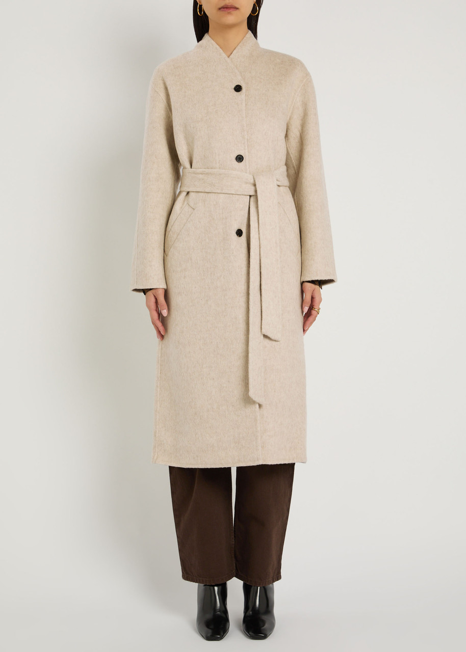 Rails Roland Belted Wool-blend Coat In White