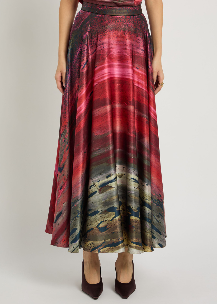 Roksanda Ameera Printed Silk Skirt In Multi