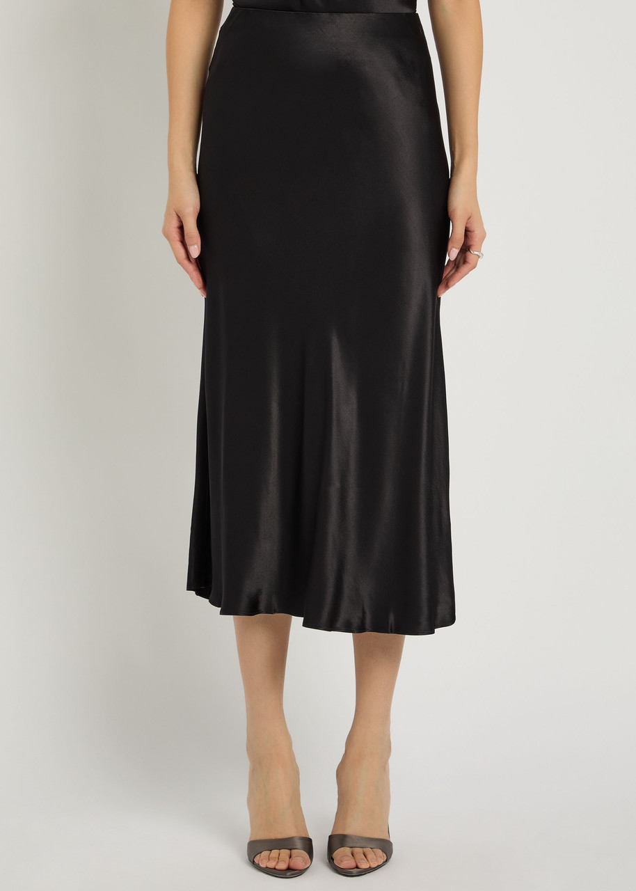 Rails Anya Slip Satin Skirt In Black