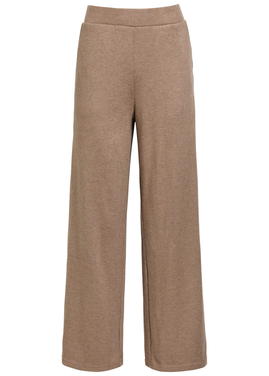 Rails Ellery Wide-leg Knit Trousers In Brown