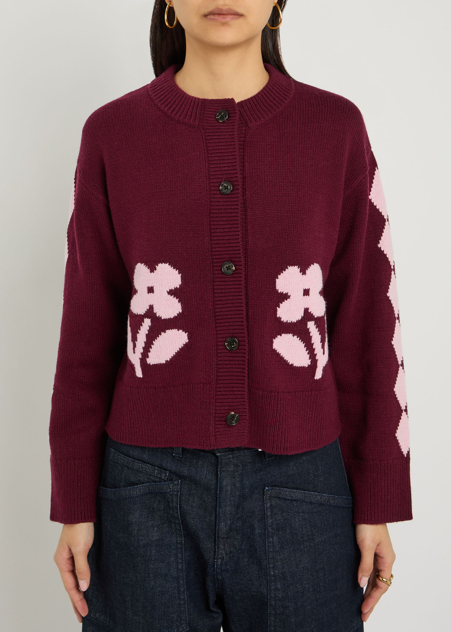 Rails Mavie Embroidered Knit Cardigan In Blue
