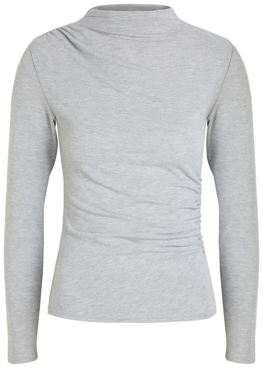 Rails Joelle Ruched Knit Top In Gray