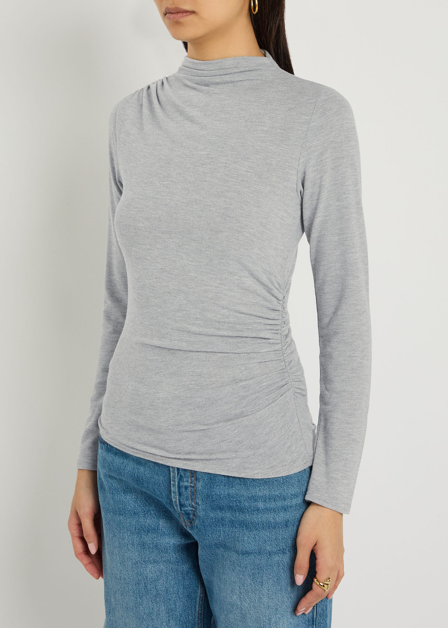Rails Joelle Ruched Knit Top In Gray