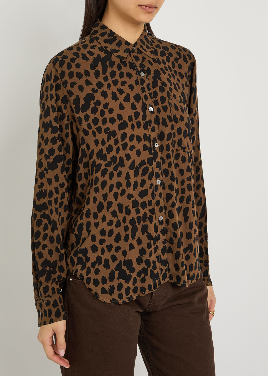 Rails Josephine Leopard-print Jersey Shirt In Multi