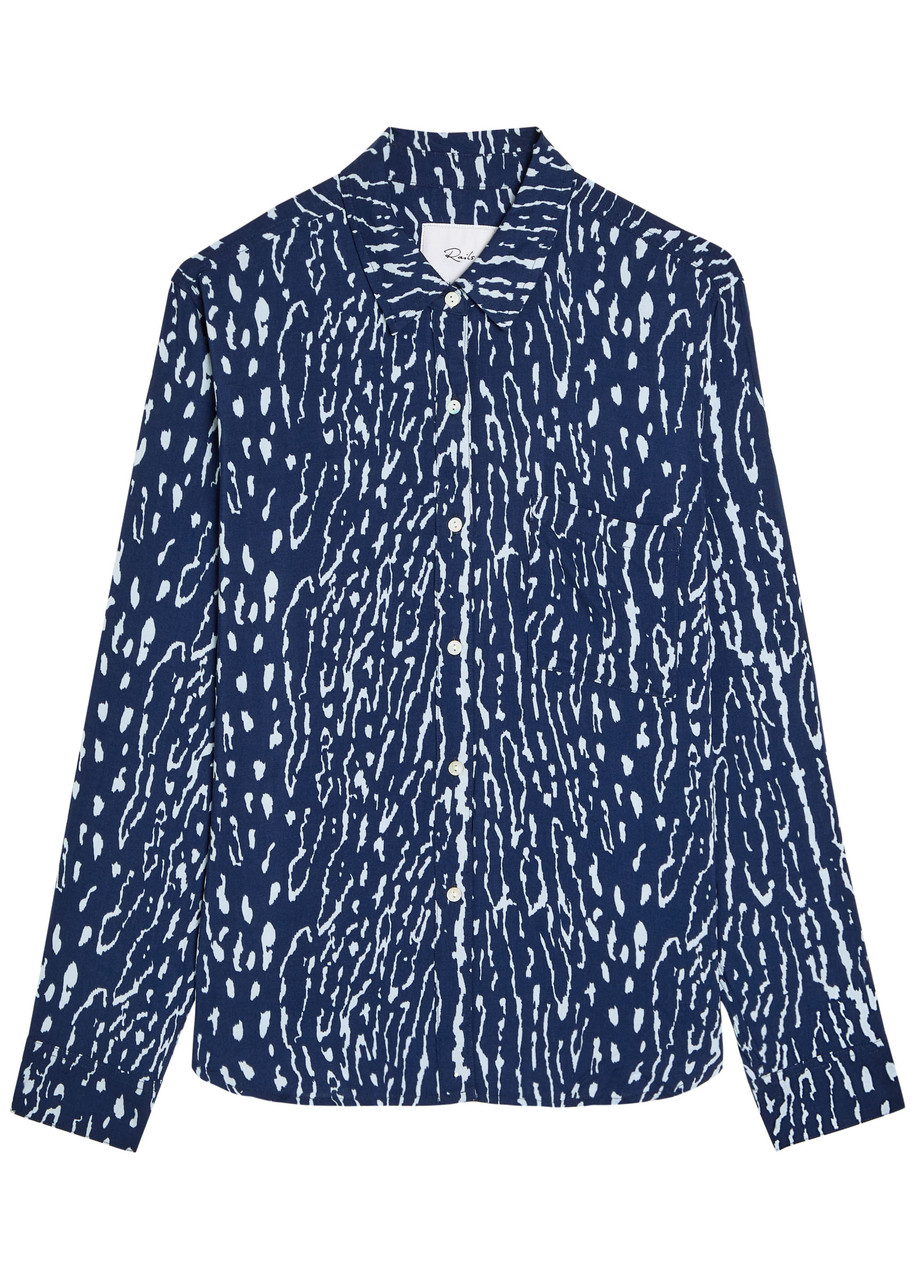 Rails Josephine Patterned Jersey Shirt In Blue