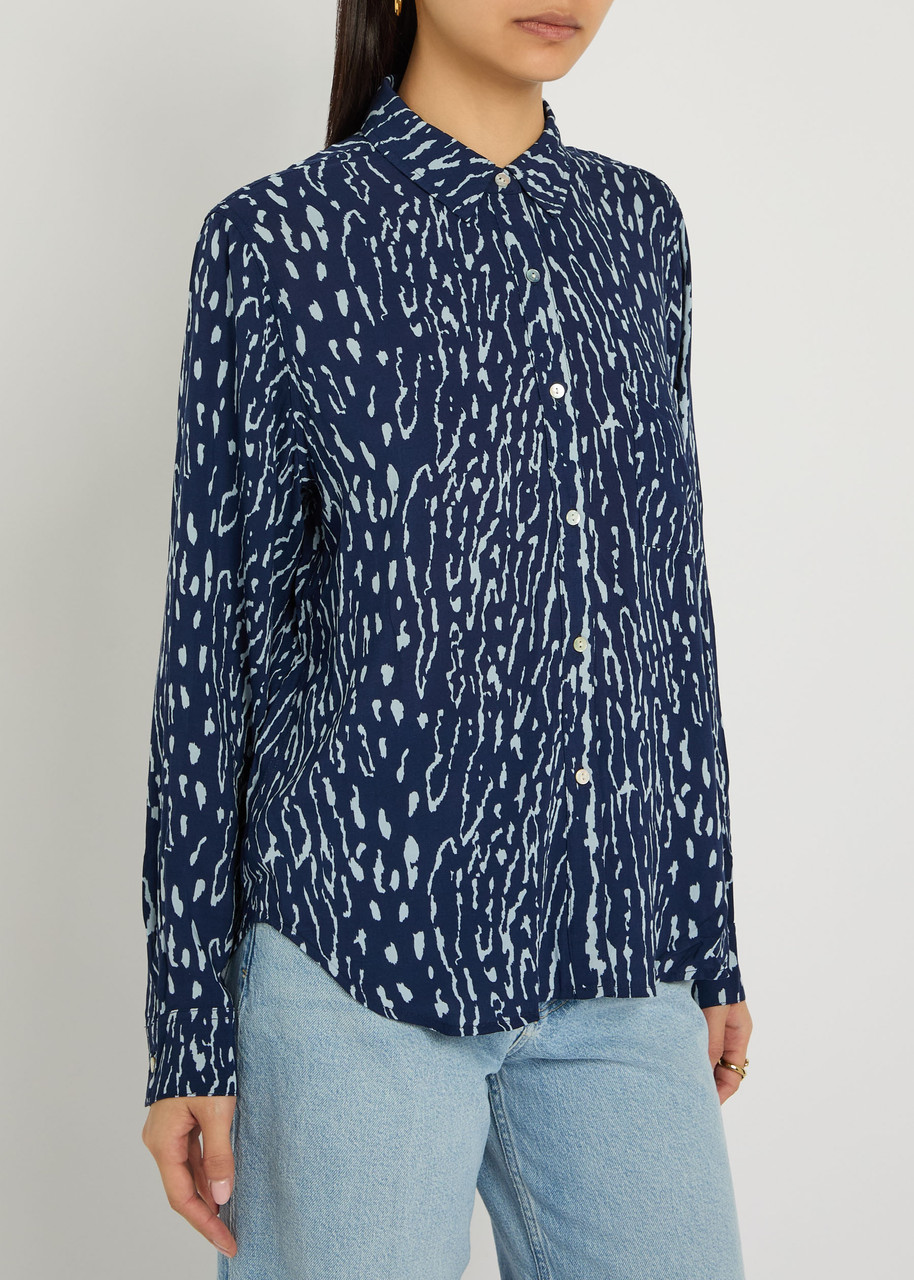 Rails Josephine Patterned Jersey Shirt In Blue