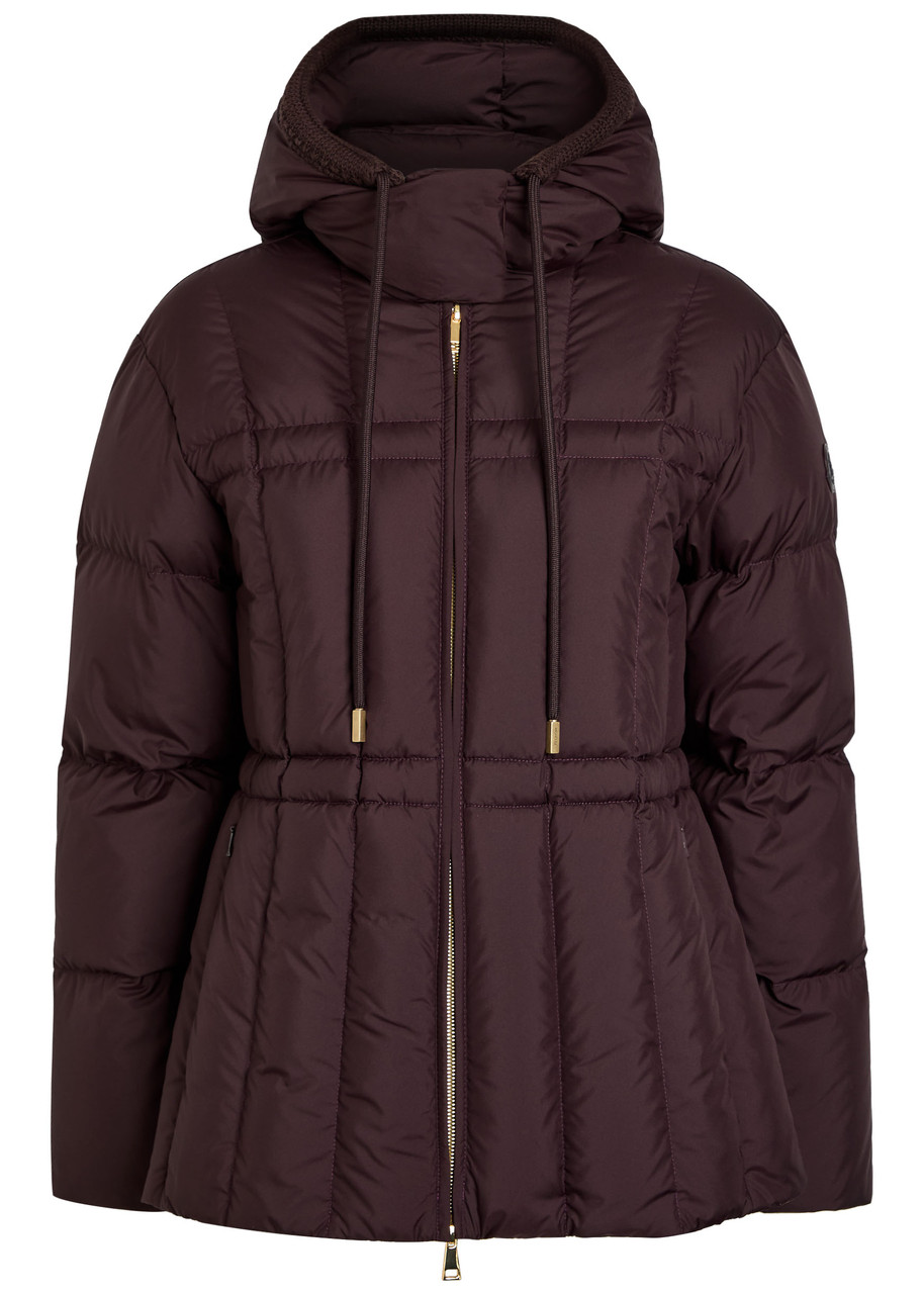Moncler Estom Padded Drawstring Shell Jacket - Burgundy - 1 (UK 10 / S)