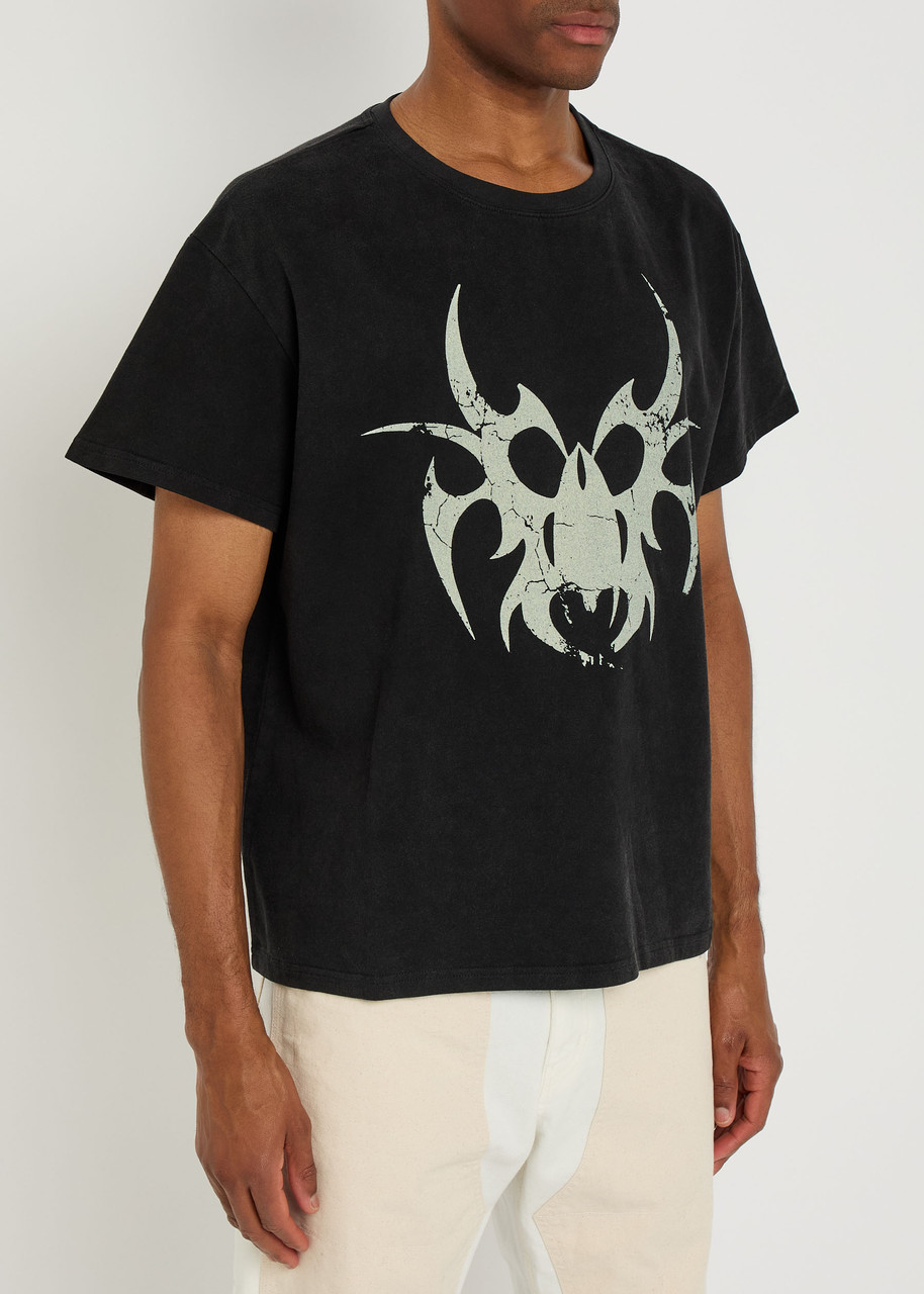 Chew Forever Roach Printed Cotton T-shirt In Black