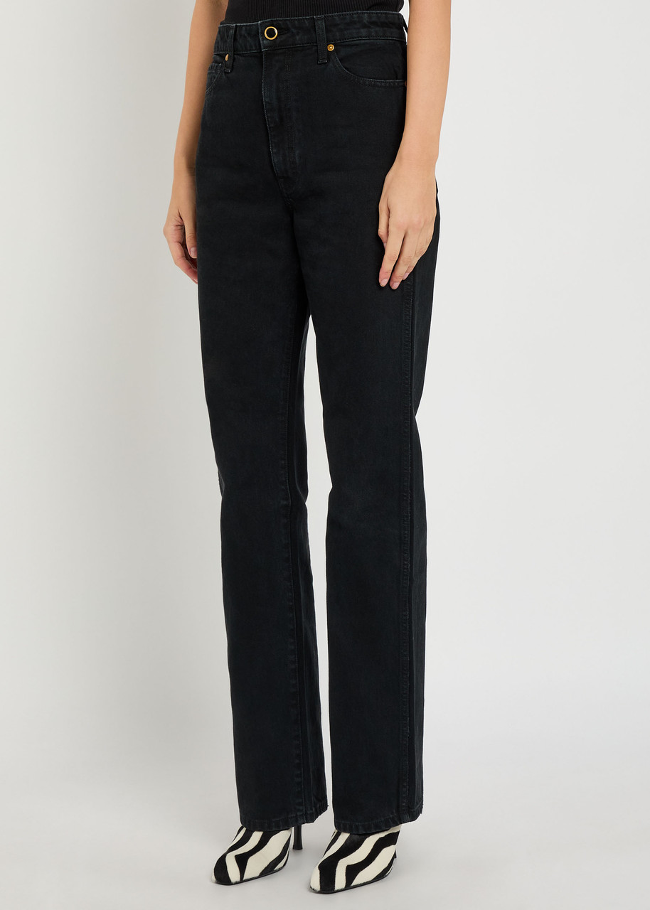 Khaite Danielle Denim Jeans In Animal Print