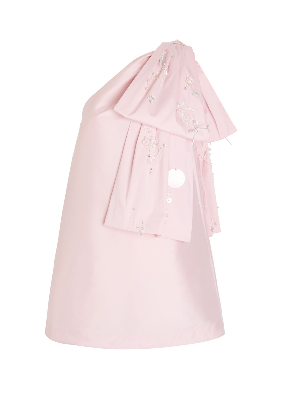Bernadette Winnie Bow-embellished Taffeta Mini Dress In Pink