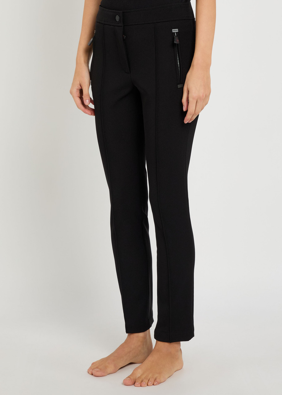 Moncler Logo-patch Mid-rise Trousers In Black