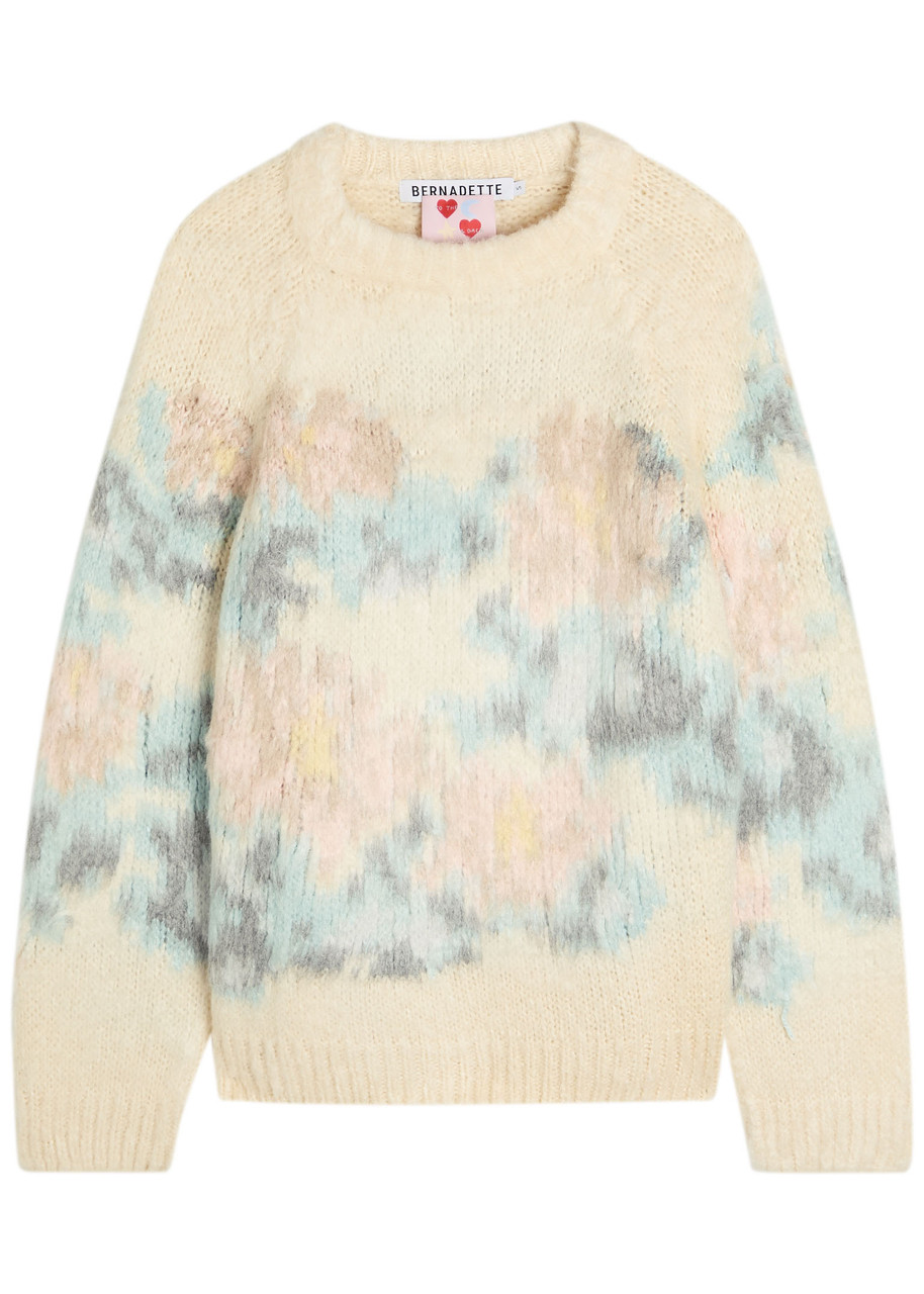Bernadette Willy Floral-intarsia Silk Jumper In Multi