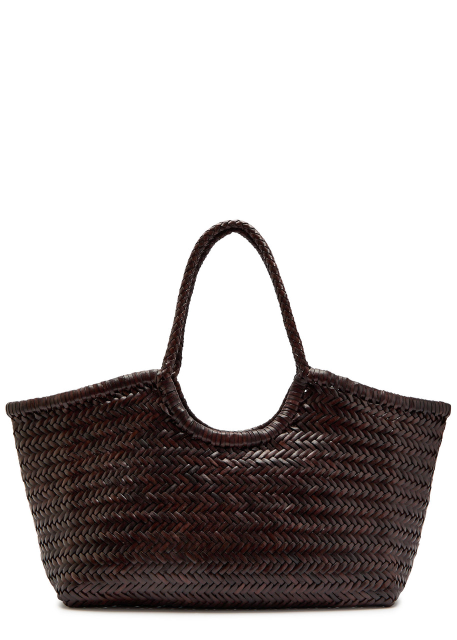 Dragon Diffusion Nantucket Big Woven Leather Tote Bag In Brown