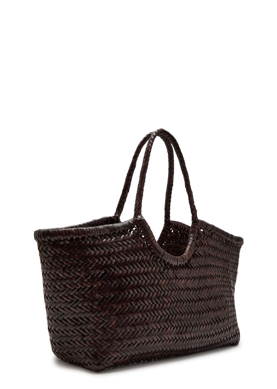 Dragon Diffusion Nantucket Big Woven Leather Tote Bag In Brown