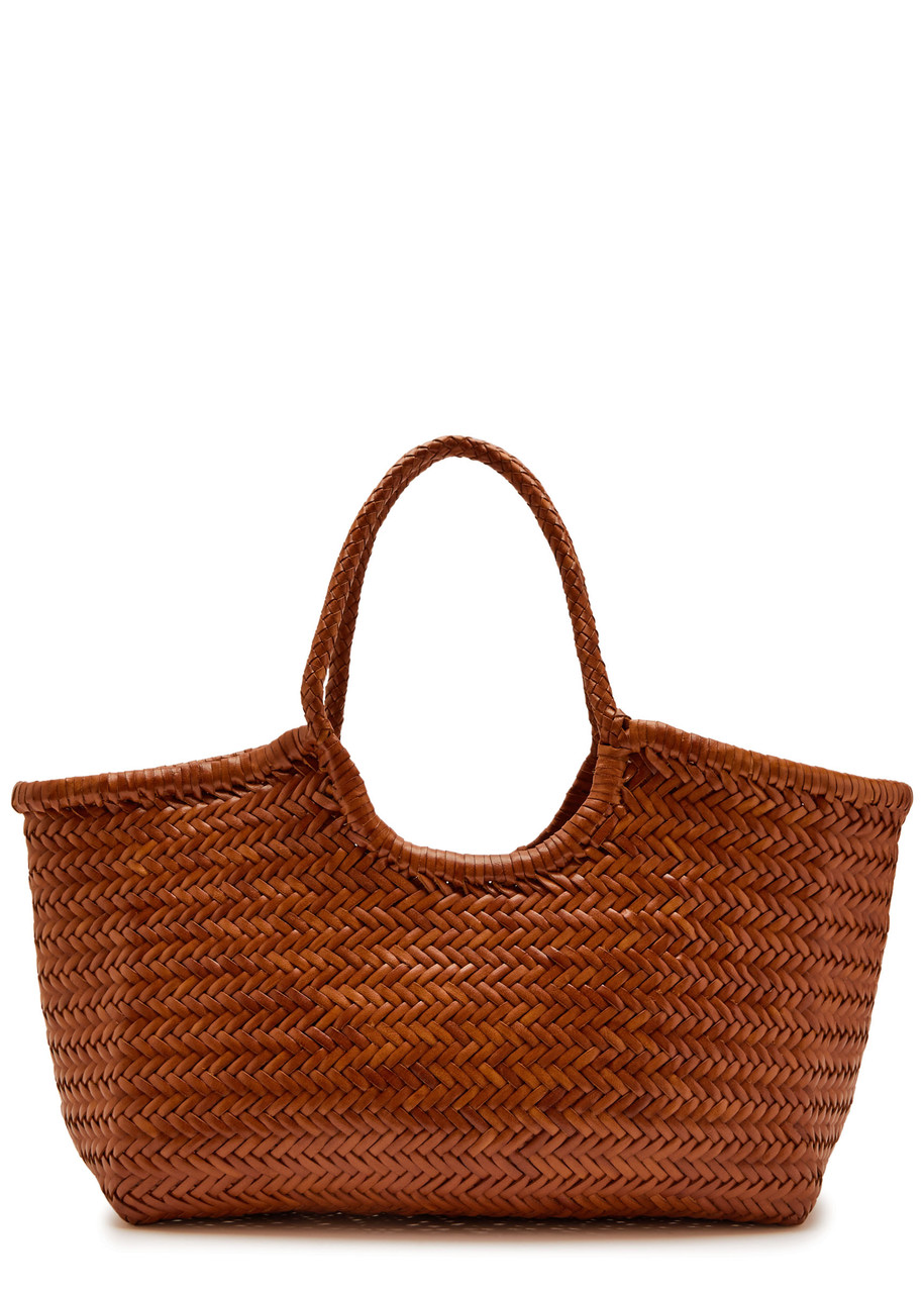 Dragon Diffusion Nantucket Big Woven Leather Tote Bag In Brown