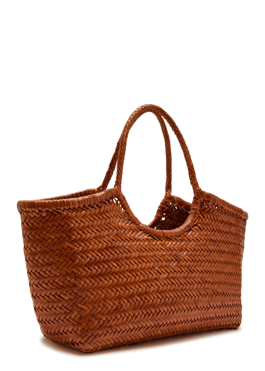 Dragon Diffusion Nantucket Big Woven Leather Tote Bag In Brown