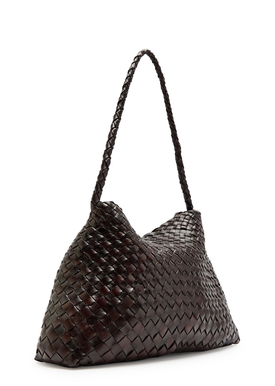Dragon Diffusion Santa Maria Woven Leather Shoulder Bag In Brown