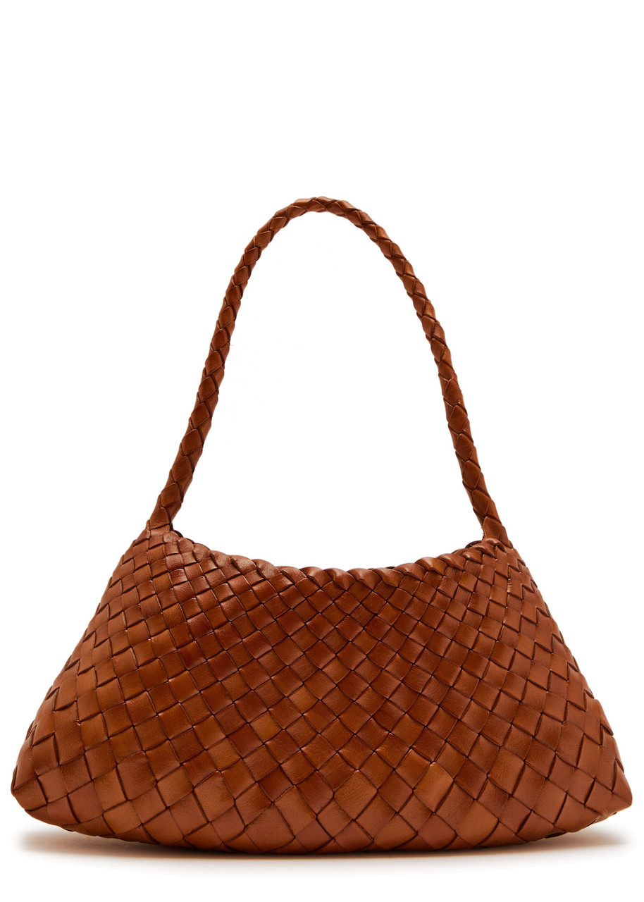 Dragon Diffusion Rosanna Woven Leather Shoulder Bag In Brown
