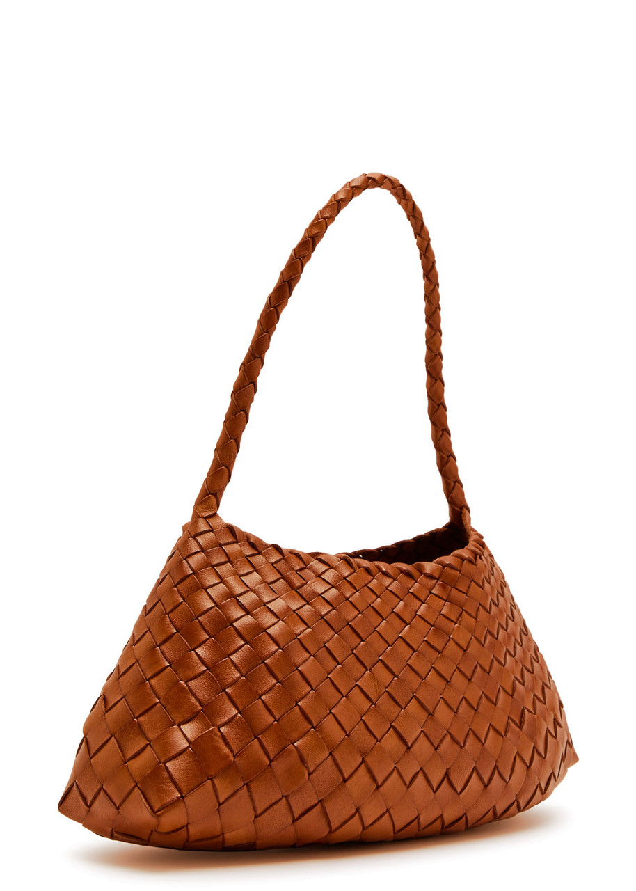 Dragon Diffusion Rosanna Woven Leather Shoulder Bag In Brown