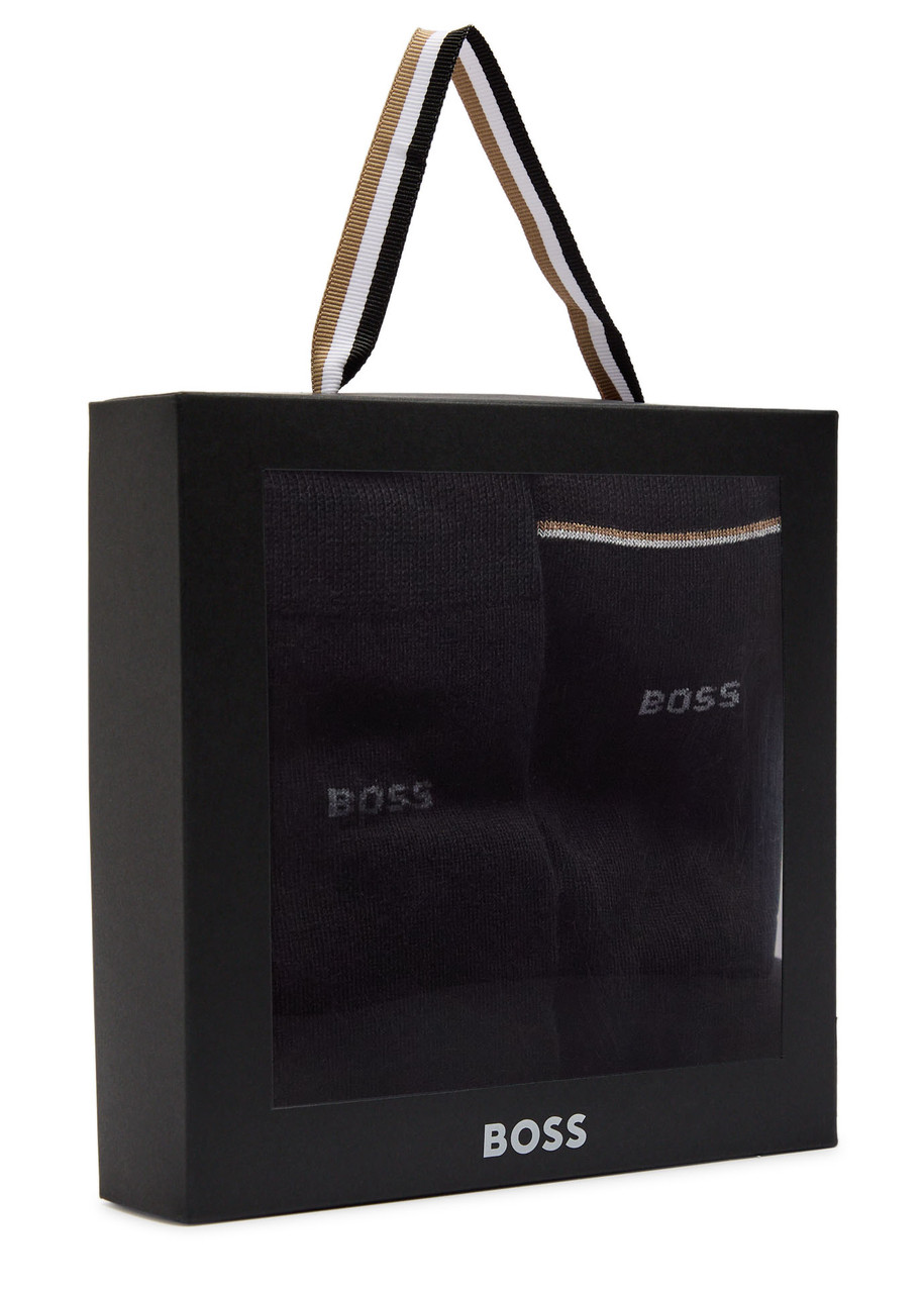 Hugo Boss Boss Cotton-blend Socks In Black