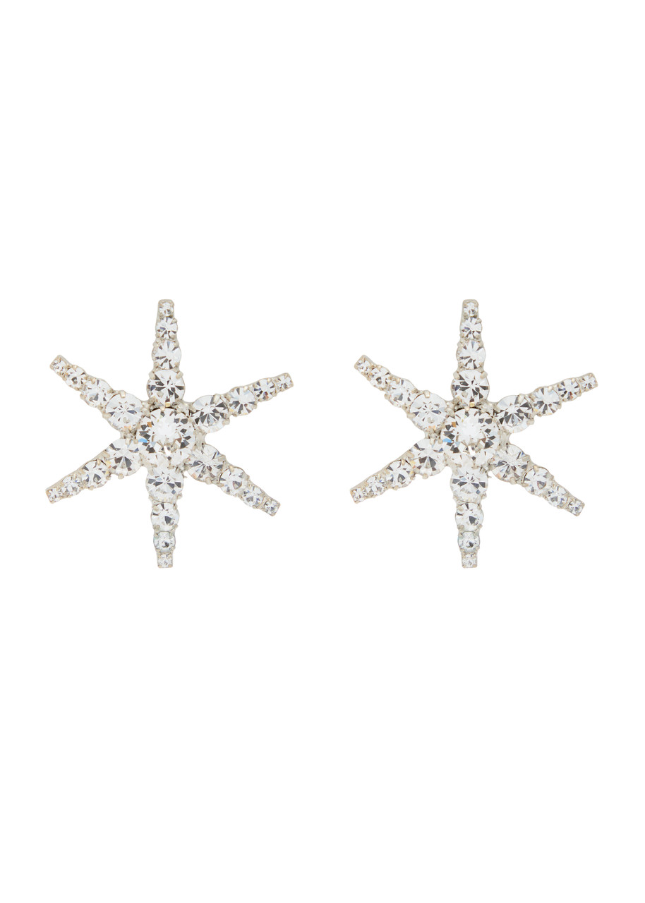 Jennifer Behr Polaris Crystal-embellished Rhodium-plated Drop Earrings - One Size