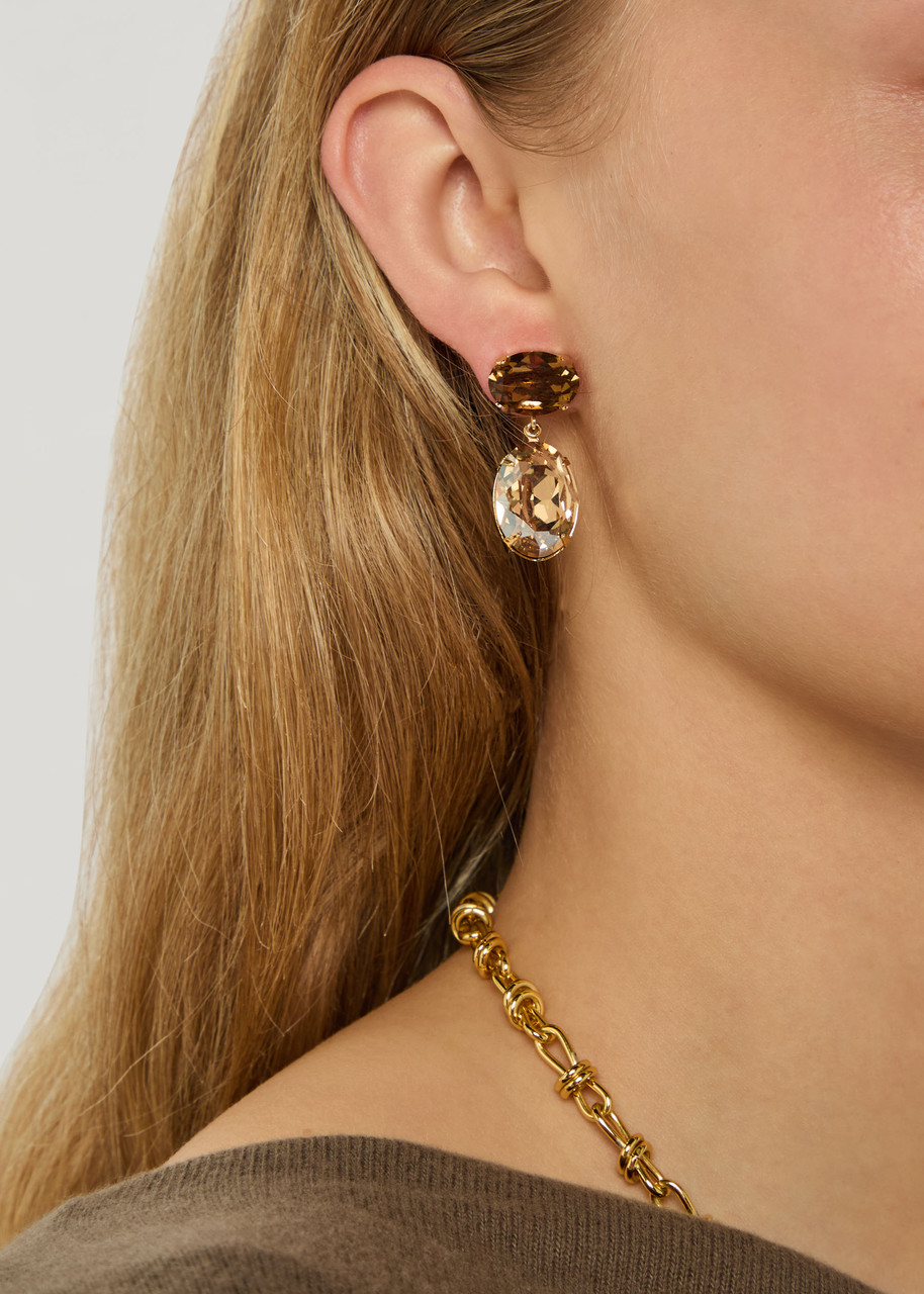 Jennifer Behr Lenora 18kt Gold-plated Drop Earrings In Brown