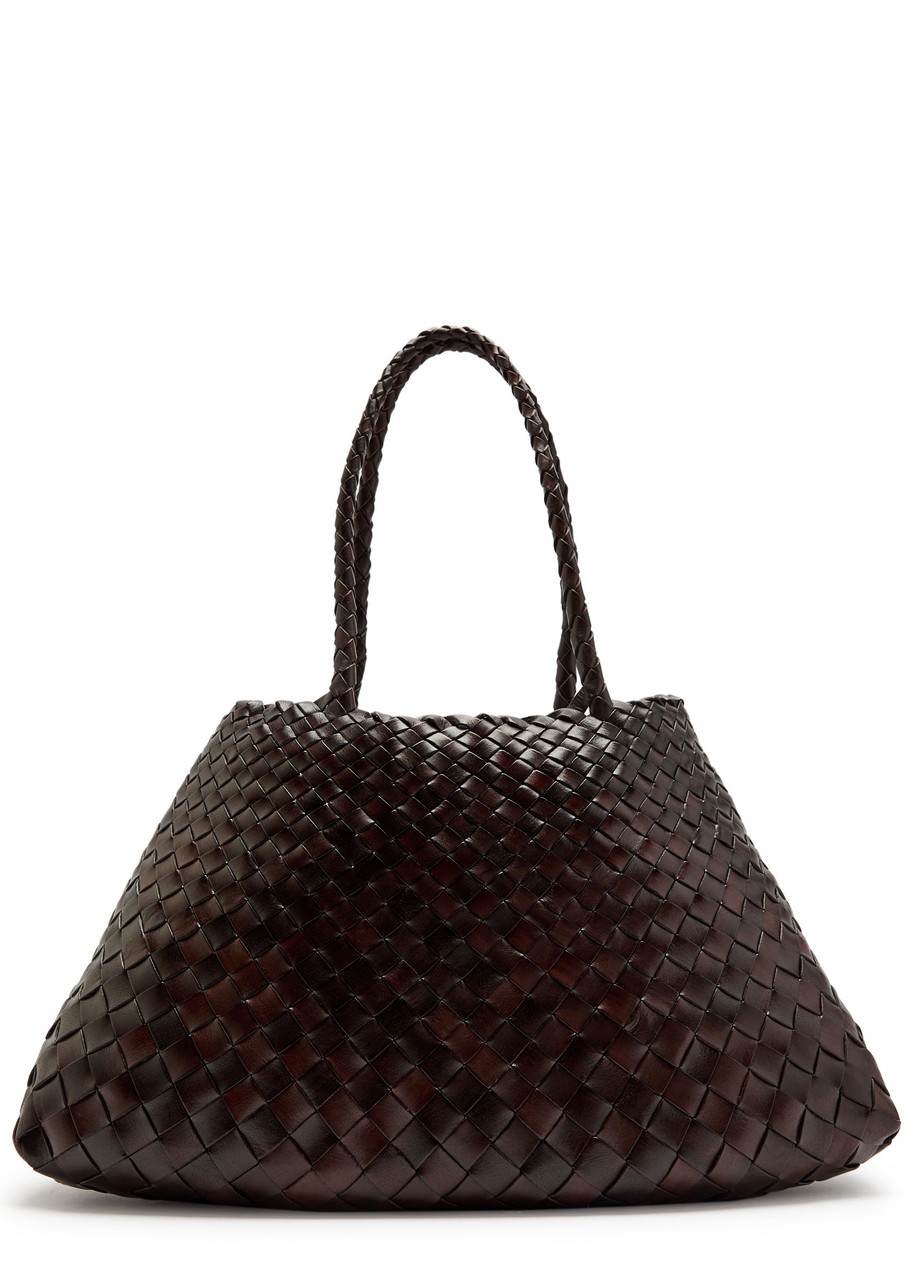 Dragon Diffusion Santa Croce Big Woven Leather Tote Bag In Brown