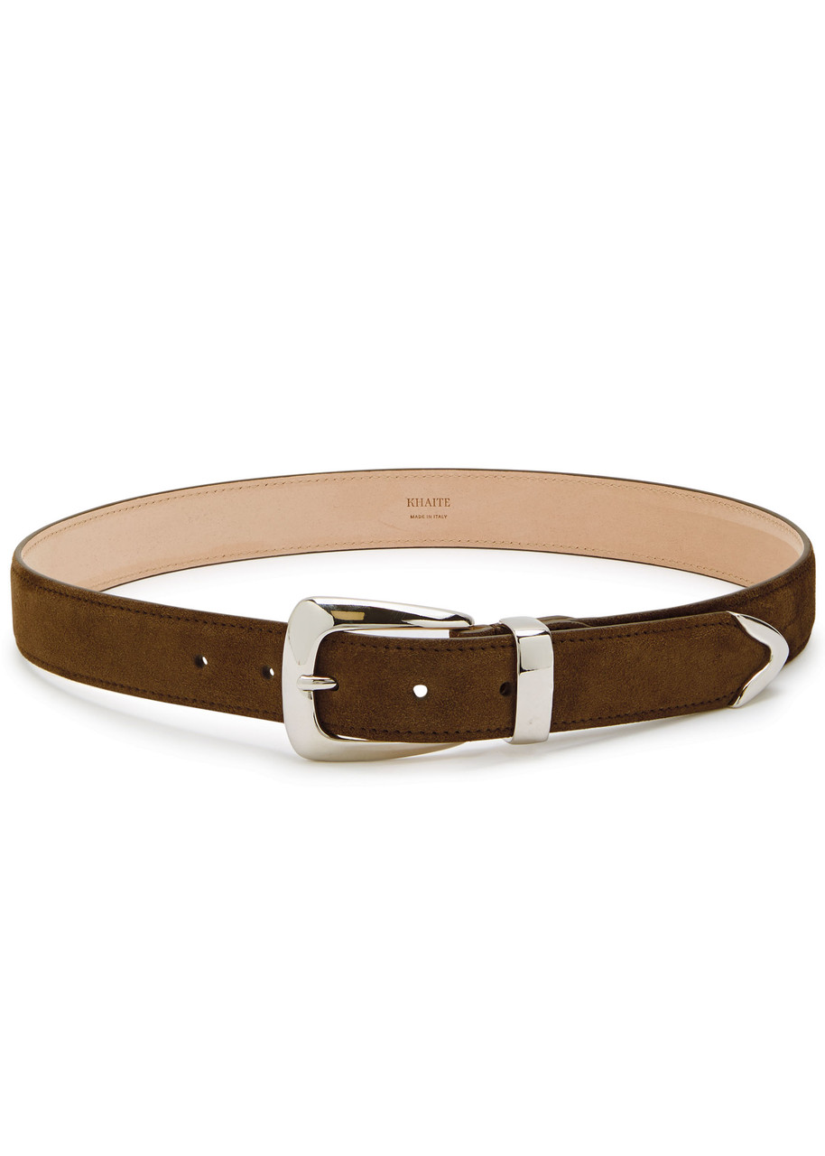 Khaite Benny Suede Belt In Brown