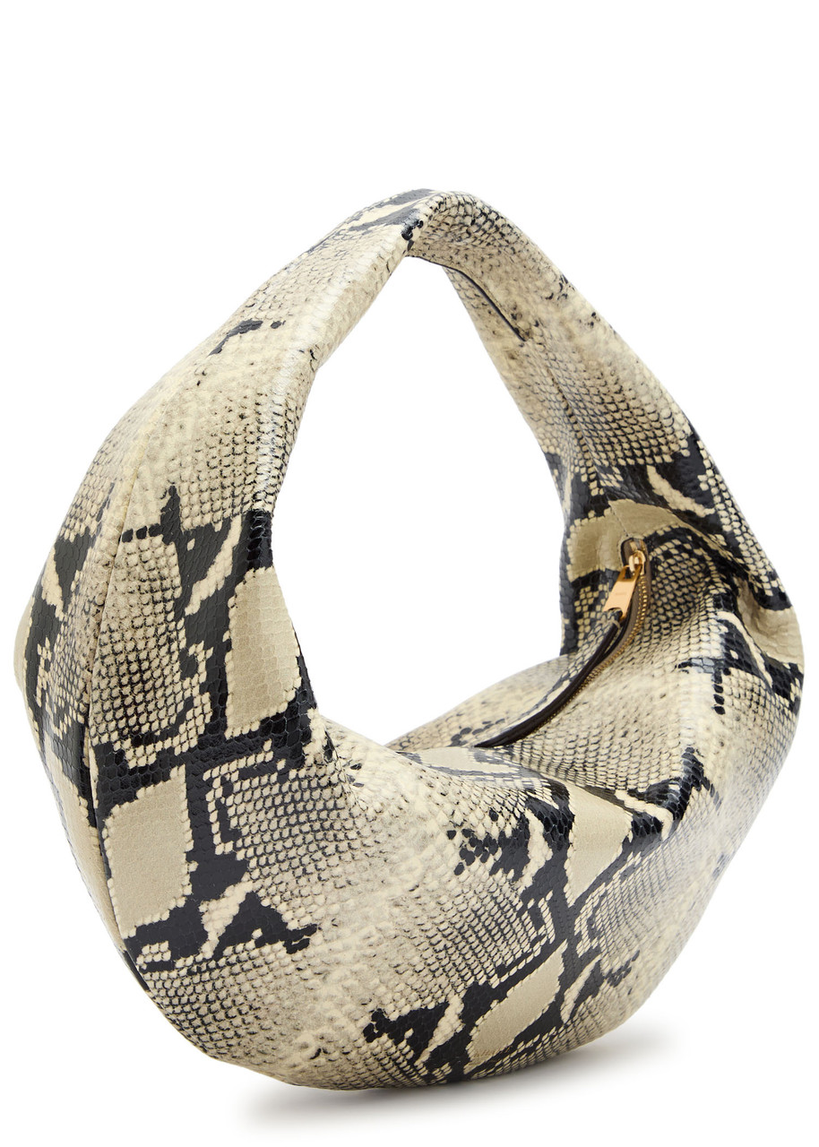Khaite Olivia Medium Snake-effect Leather Top Handle Bag In Animal Print