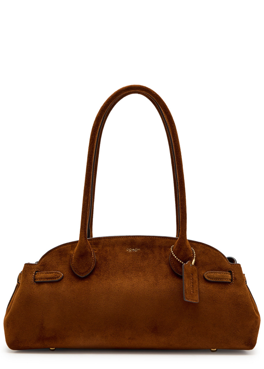 Coach Empire Suede Shoulder Bag In Brown