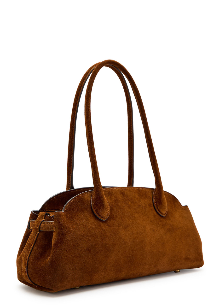 Coach Empire Suede Shoulder Bag In Brown