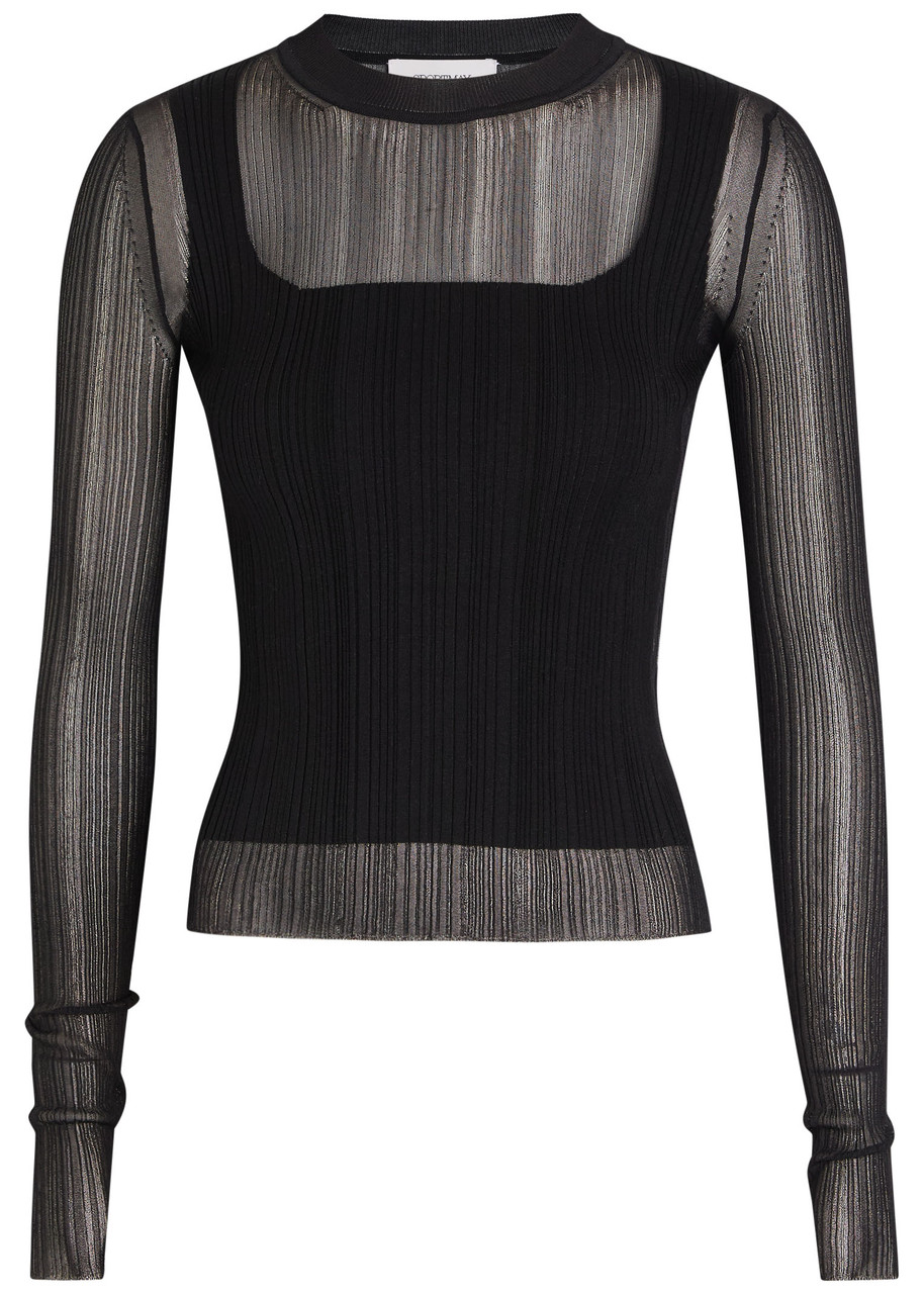 Sportmax Ribbed Fine-knit top - Black - S (UK8-10 / S)