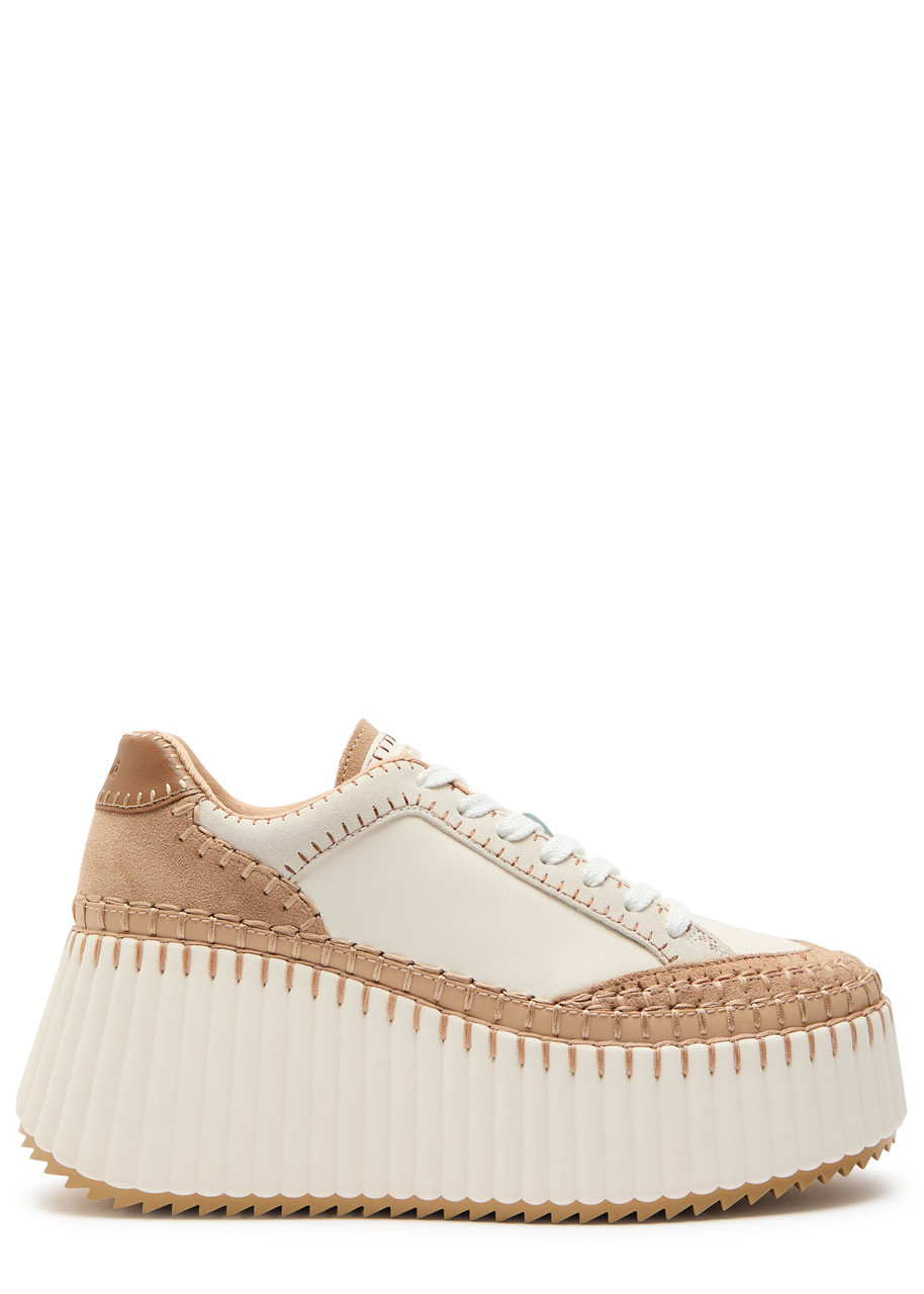 Chloé Chloe Nama 80 Panelled Leather Sneakers In Multi