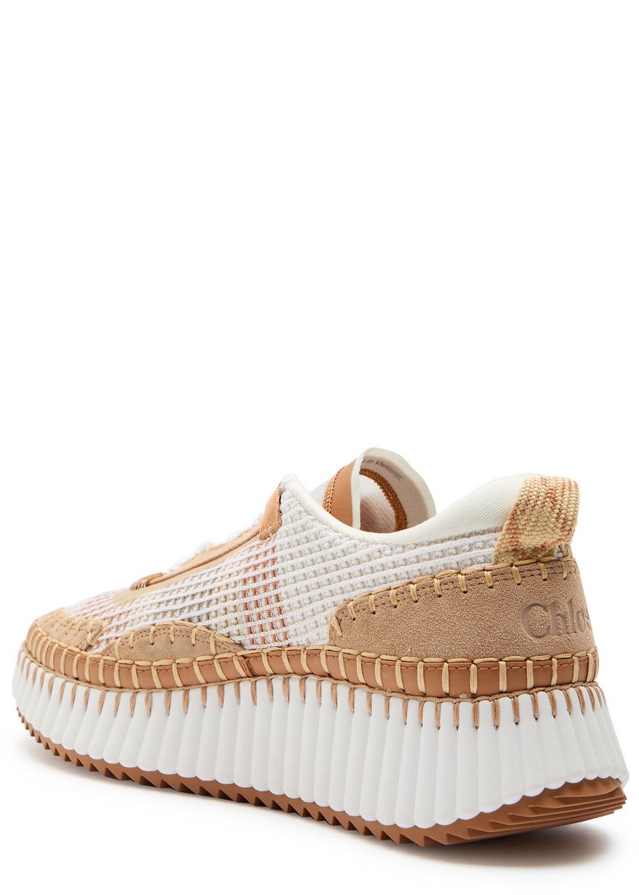 Chloé Chloe Nama Panelled Knitted Sneakers In Multi