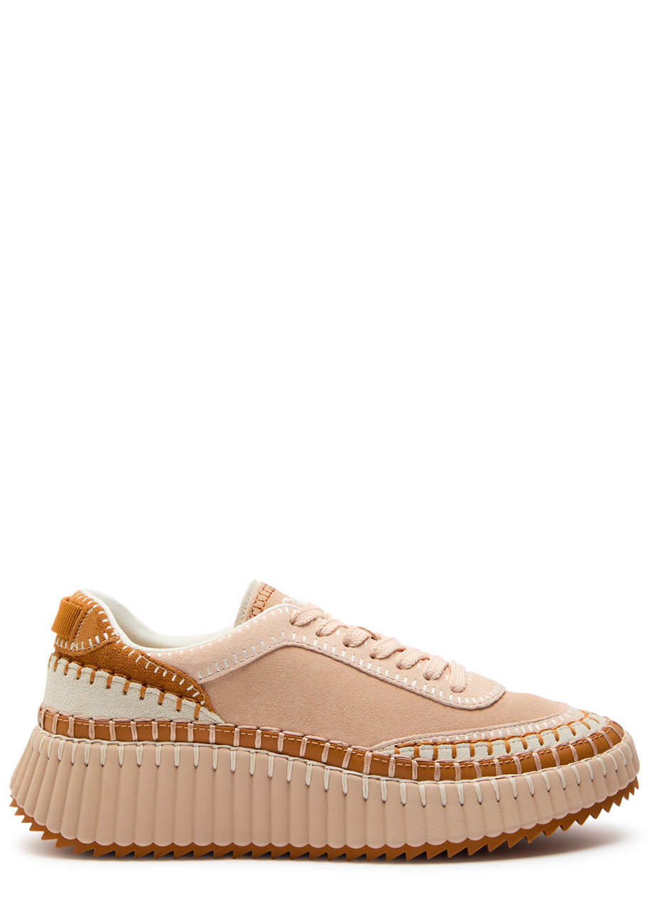 Chloé Chloe Nama Panelled Suede Sneakers In Multi