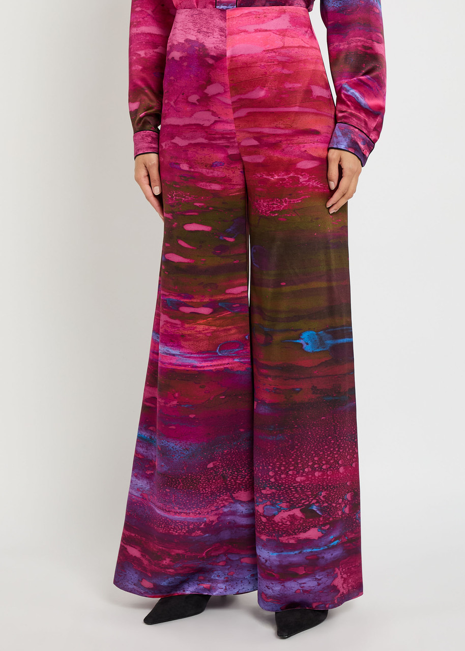 Roksanda Arneau Printed Wide-leg Silk Trousers In Multi