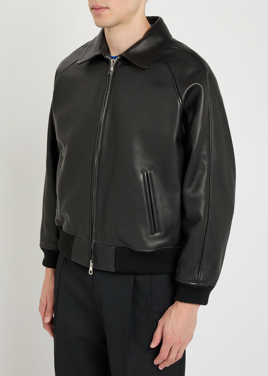 Picante Senna Logo-embossed Leather Jacket In Black