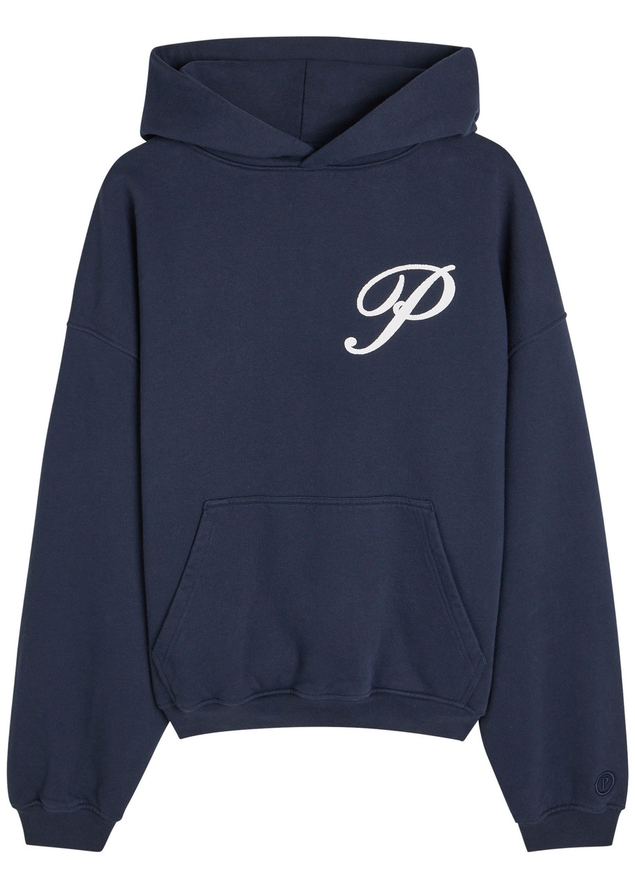 Picante Gallery Logo Hooded Cotton Sweatshirt In Blue