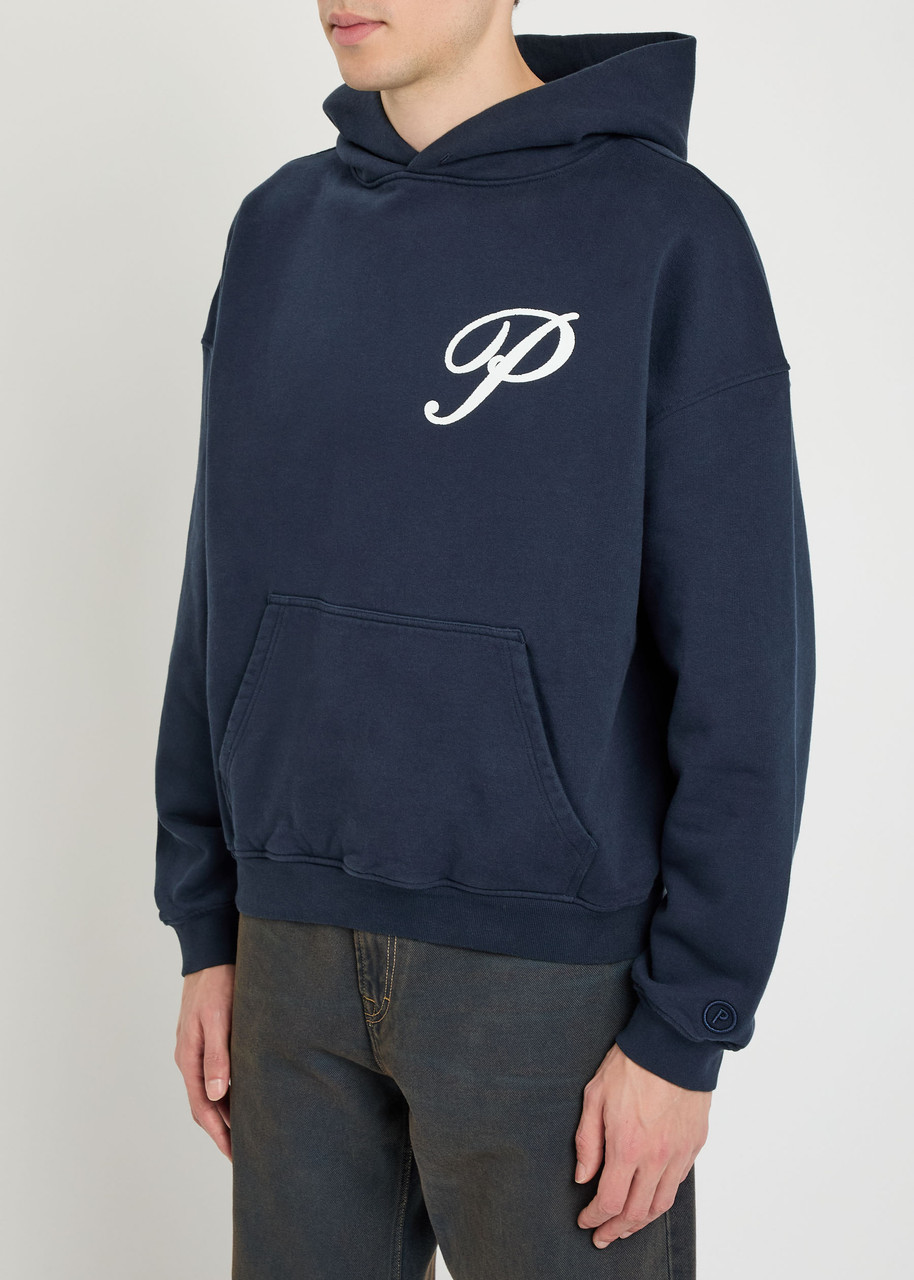 Picante Gallery Logo Hooded Cotton Sweatshirt In Blue