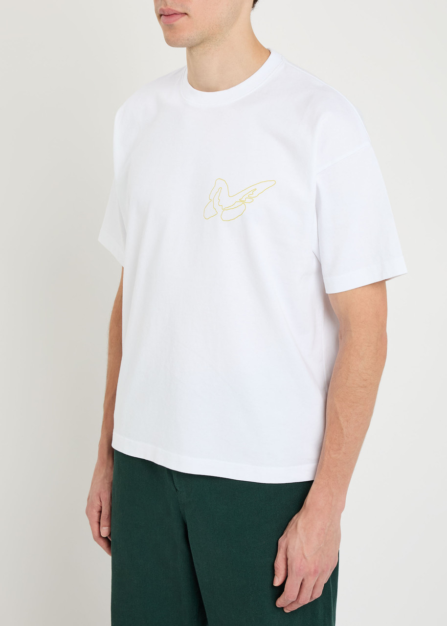 Picante Butterfly Printed Cotton T-shirt In White