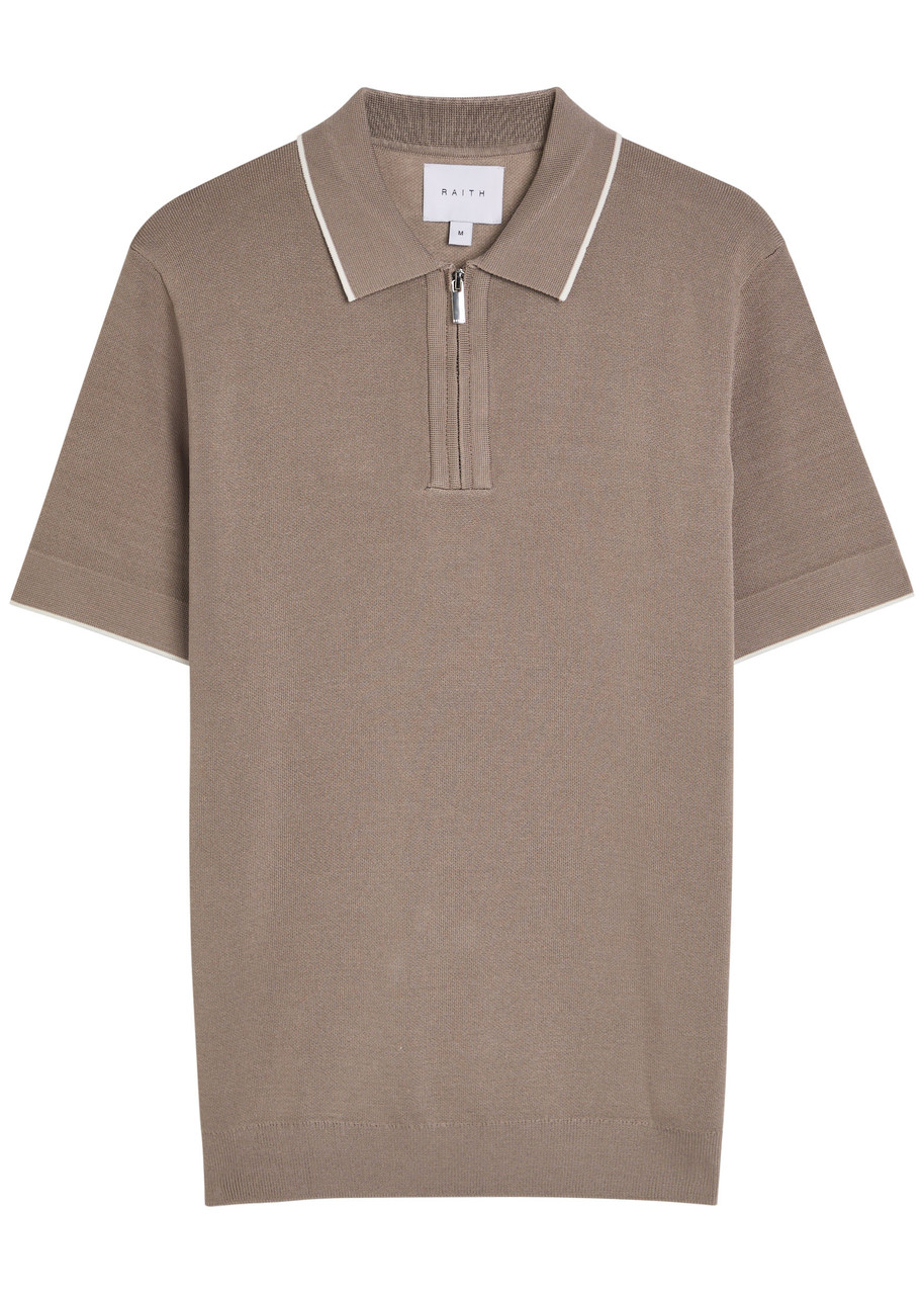 Raith Henry Half-zip Polo Shirt In Brown