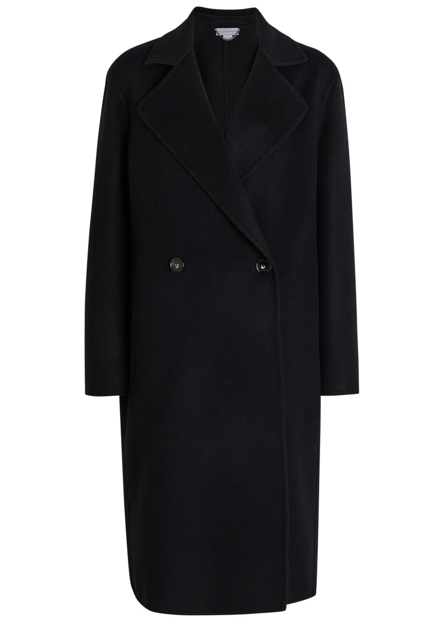 Stella Mccartney Iconic Double-breasted Wool Coat In Black