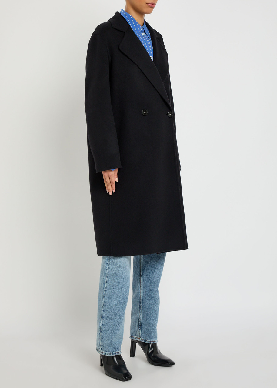 Stella Mccartney Iconic Double-breasted Wool Coat In Black