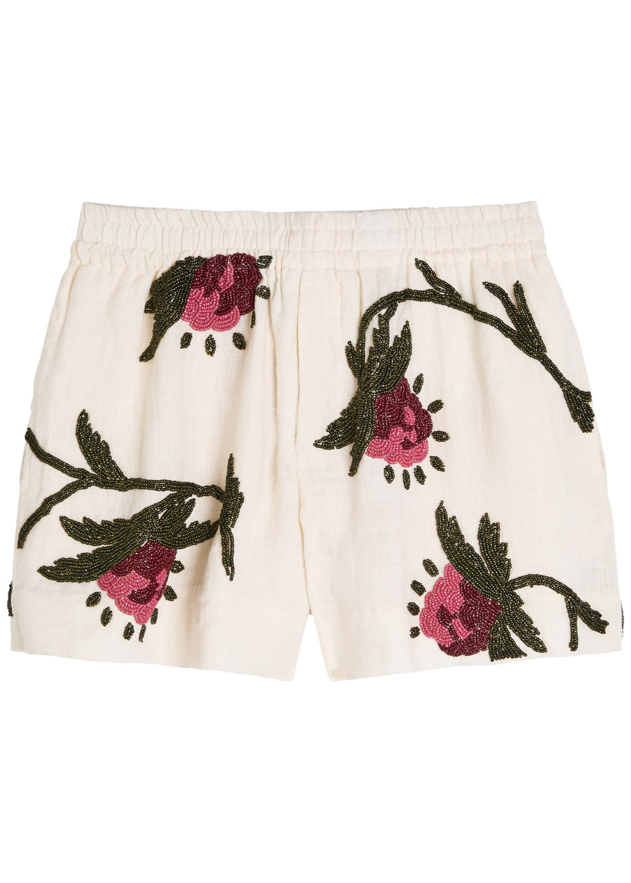 S.s. Daley Ss Daley Iona Beaded Linen Shorts In Neutral
