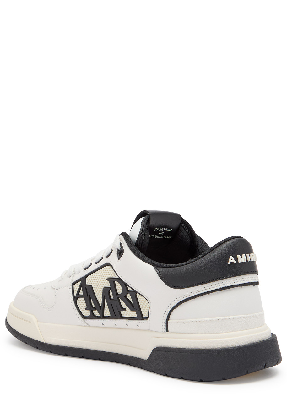 Amiri White Low Top Sneakers With Logo Patch On The Side And Contrasting Heel With Logo Lettering In Leath In Multi
