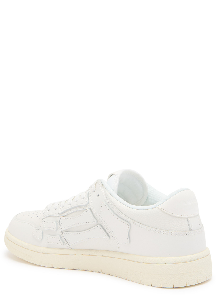 Amiri Pacific Bones Leather Panelled Sneakers In White