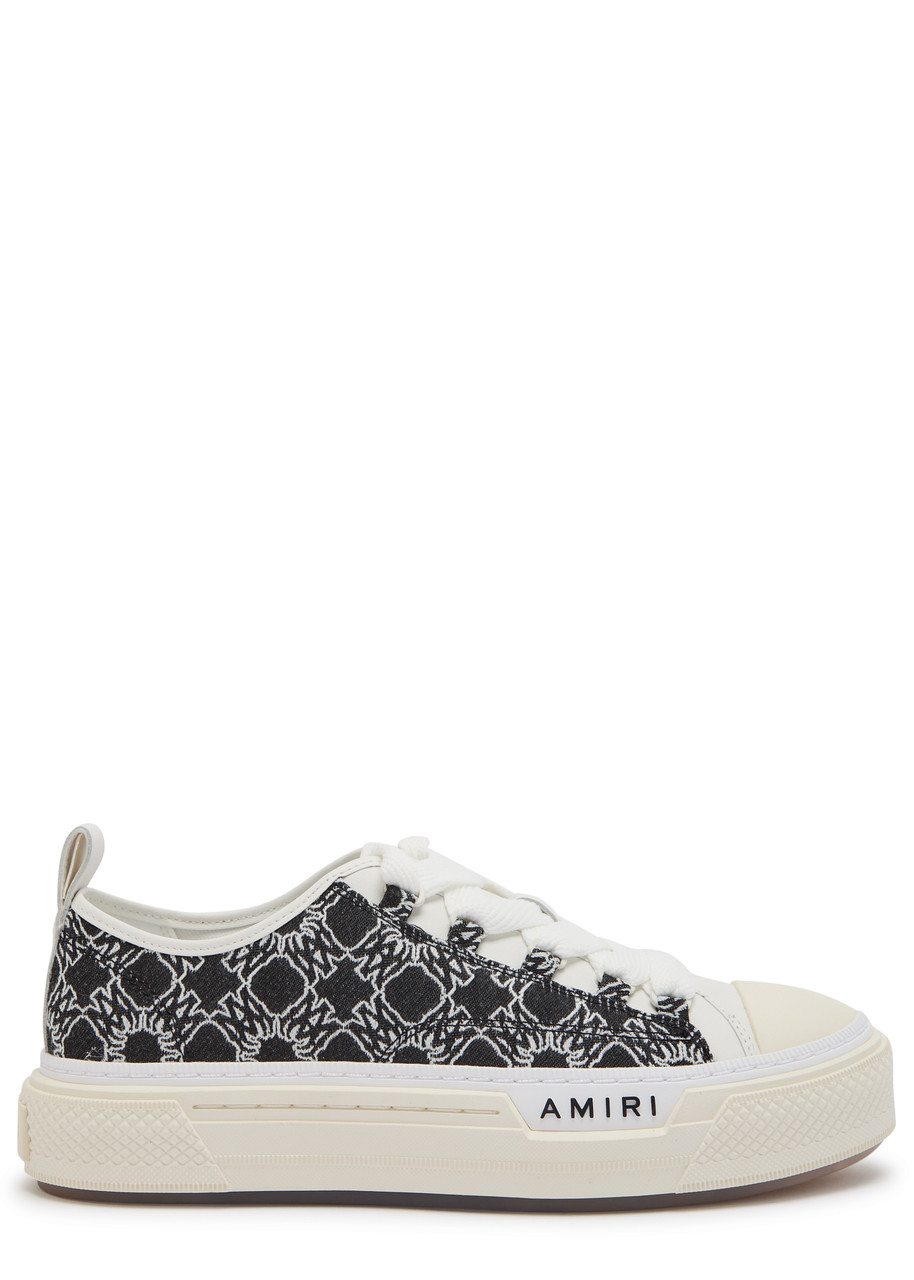 Amiri MA Quad Court Low Logo-jacquard Leather Sneakers – Black – 43 (IT43 / UK9) Amiri MA Quad Court Low Logo-jacquard Leather Sneakers – Black – 43 (IT43 / UK9)