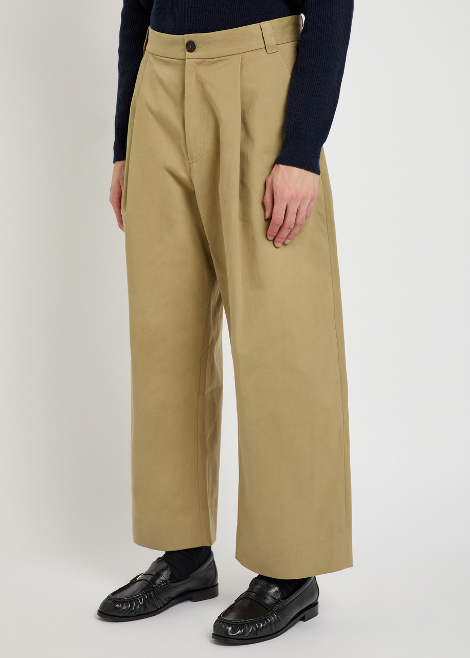 Studio Nicholson Pleat-detail Trousers In Brown