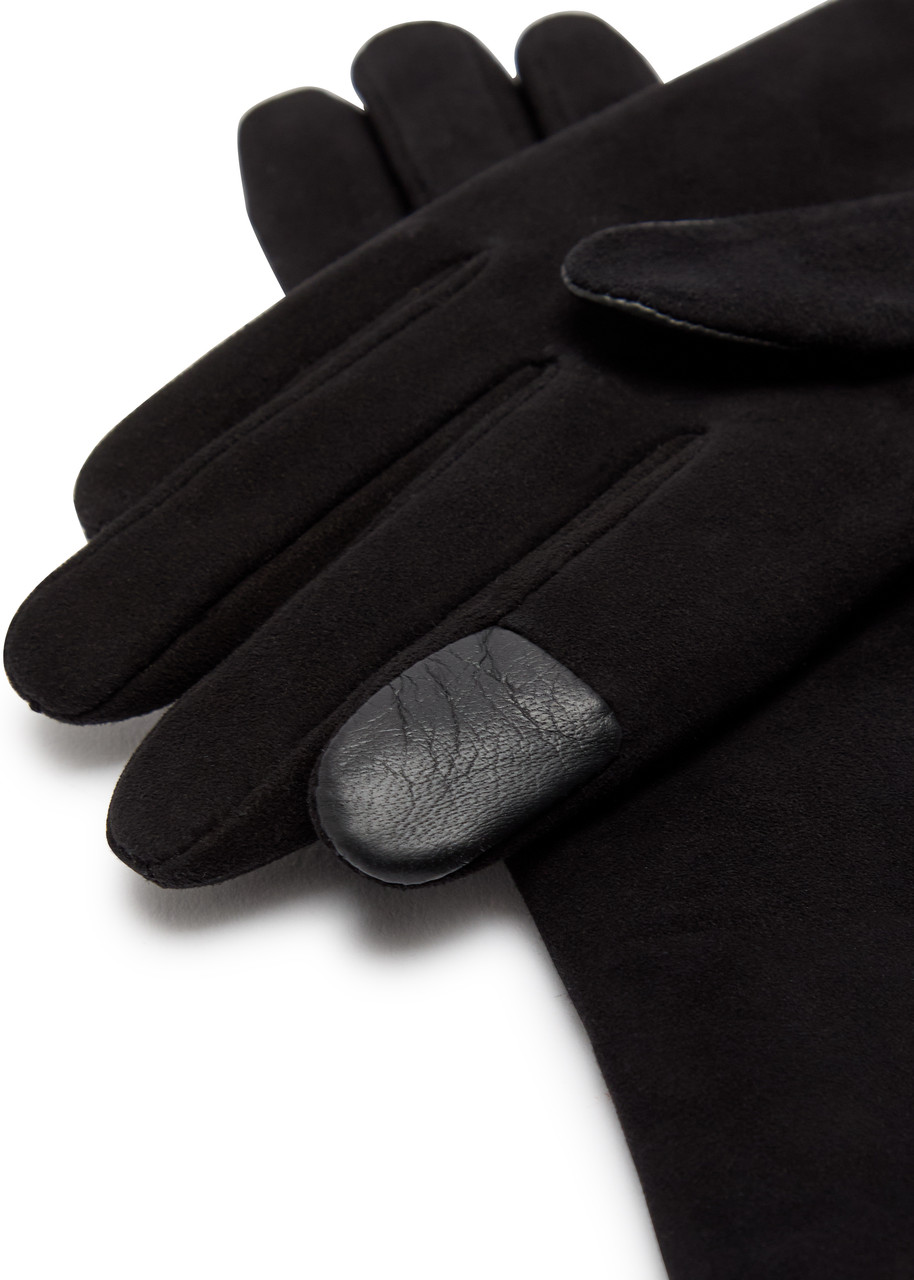 Agnelle Ines Cashmere-lined Suede Gloves In Black