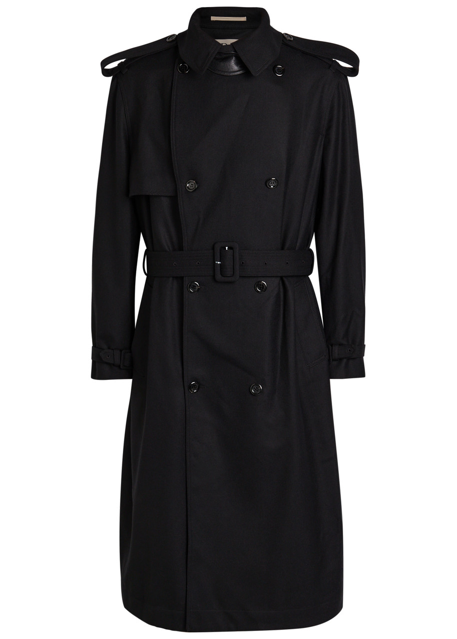 SS Daley Marlowe Belted Wool Trench Coat - Black - S